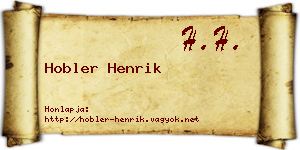 Hobler Henrik névjegykártya